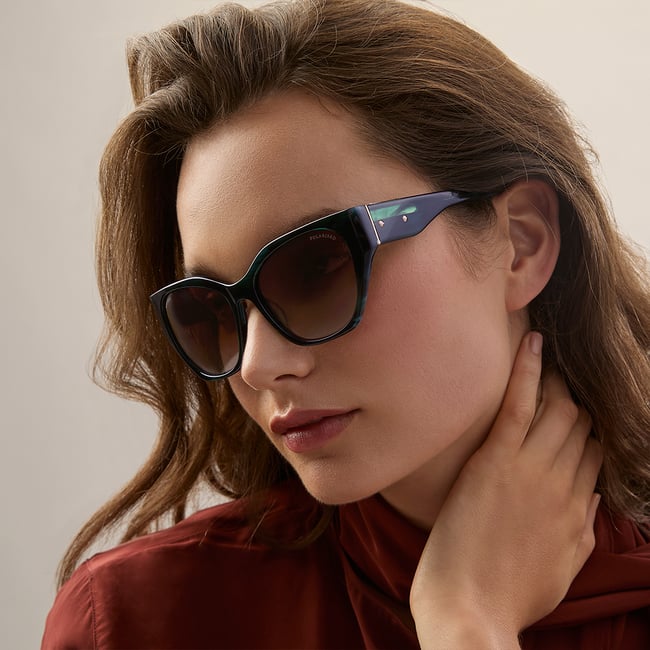 Ivy Cat-Eye Sunglasses Green Striation 