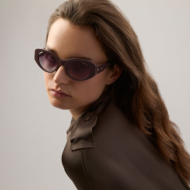 Evie Oval Sunglasses Chocolate 