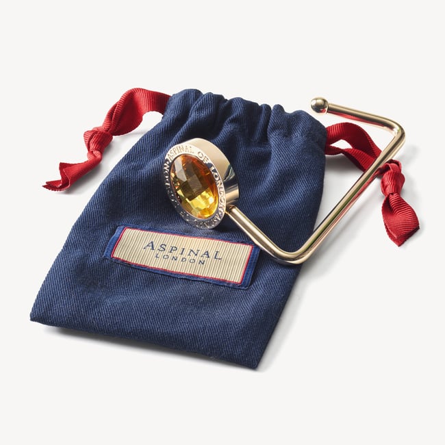 Aspinal Handbag Hook Gold Crystal