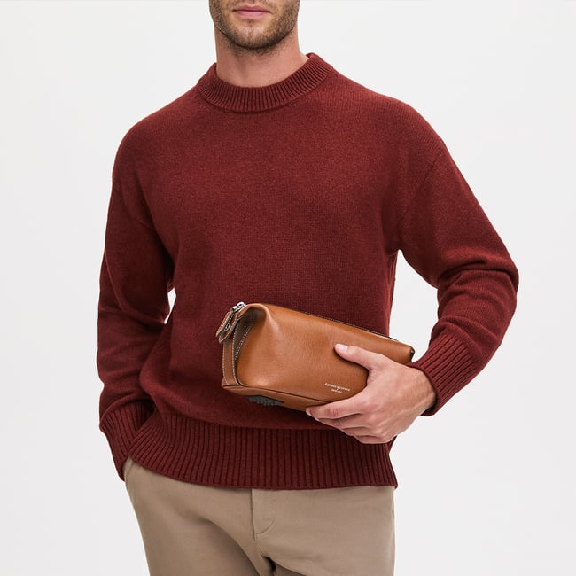 Mount Street Washbag Tan Saffiano