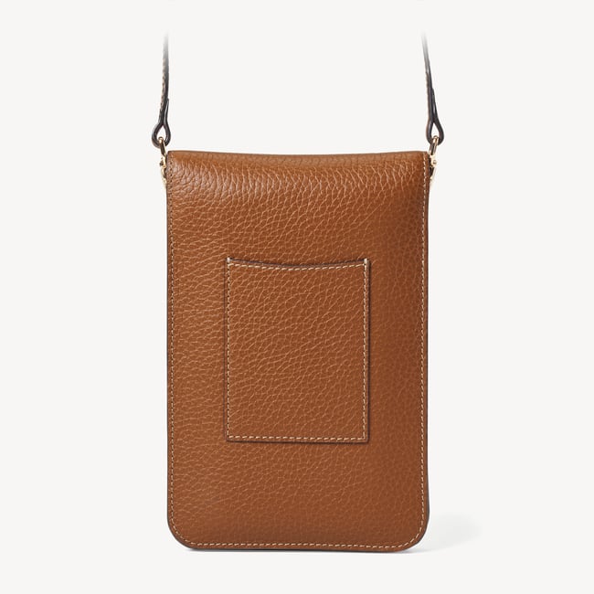 Duo Phone Crossbody Pouch Tan Pebble