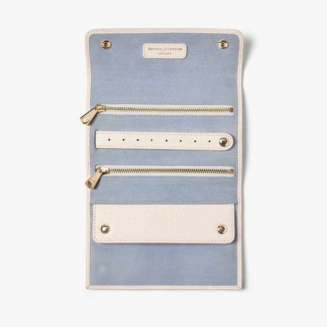 Travel Jewellery Roll Ivory Pebble