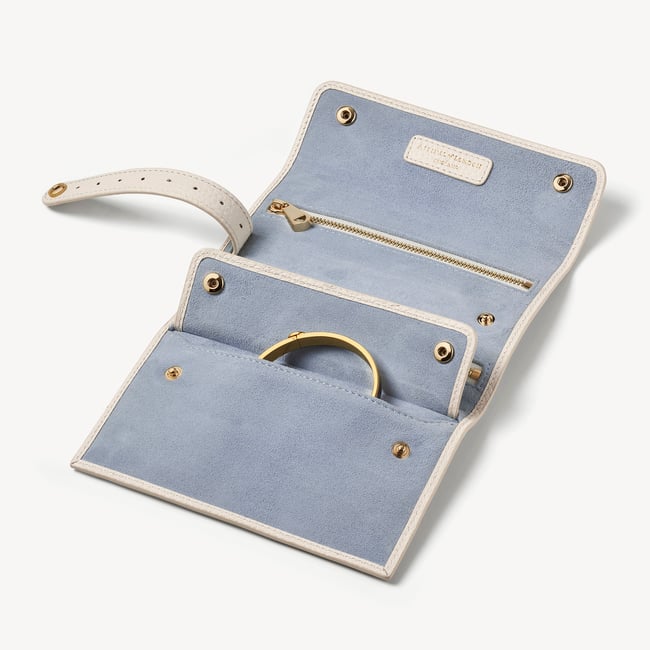 Travel Jewellery Roll Ivory Pebble