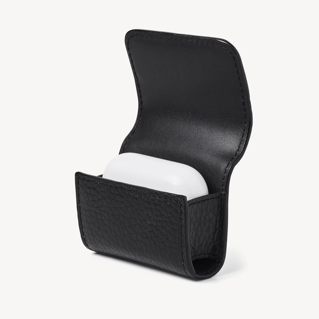 AirPods Case with Carabiner Clip Black Pebble