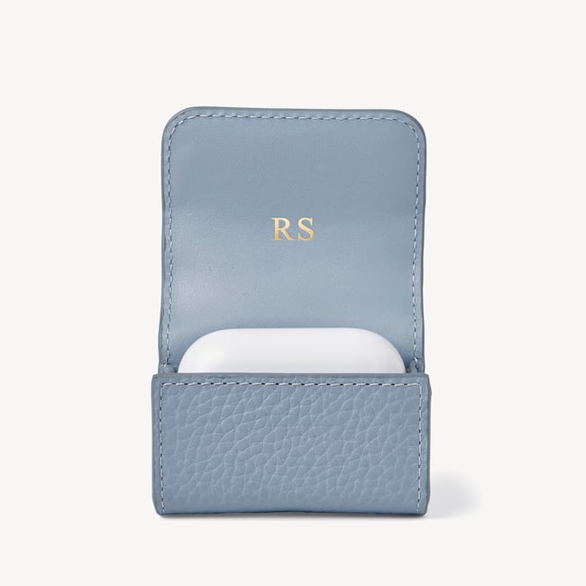AirPods Case with Carabiner Clip Sky Blue Pebble