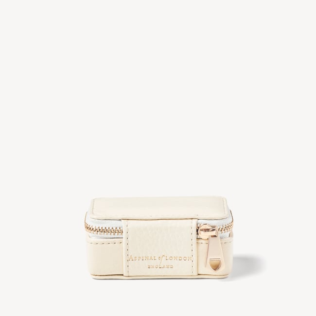 Small Travel Jewellery Case Ivory Pebble