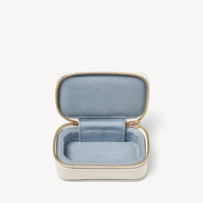 Small Travel Jewellery Case Ivory Pebble