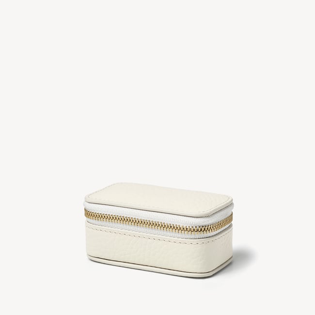 Small Travel Jewellery Case Ivory Pebble
