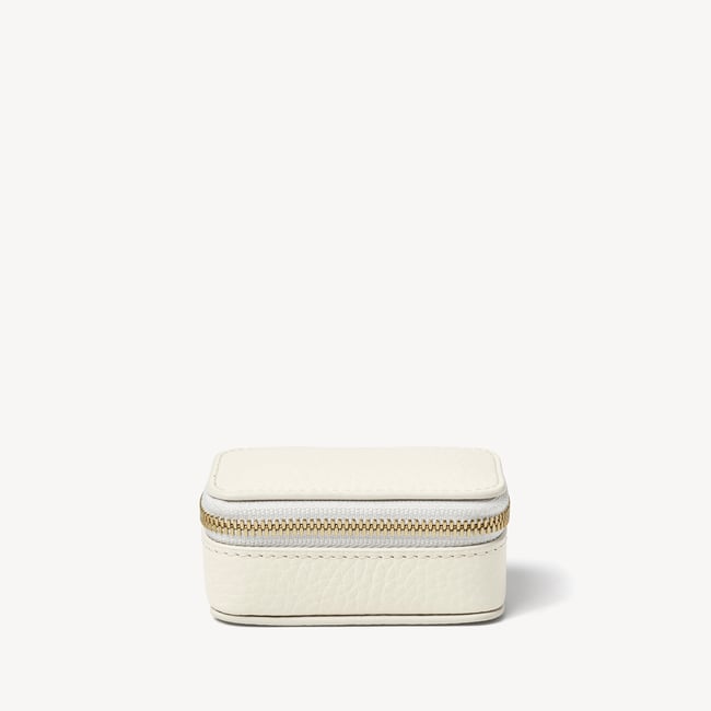 Small Travel Jewellery Case Ivory Pebble