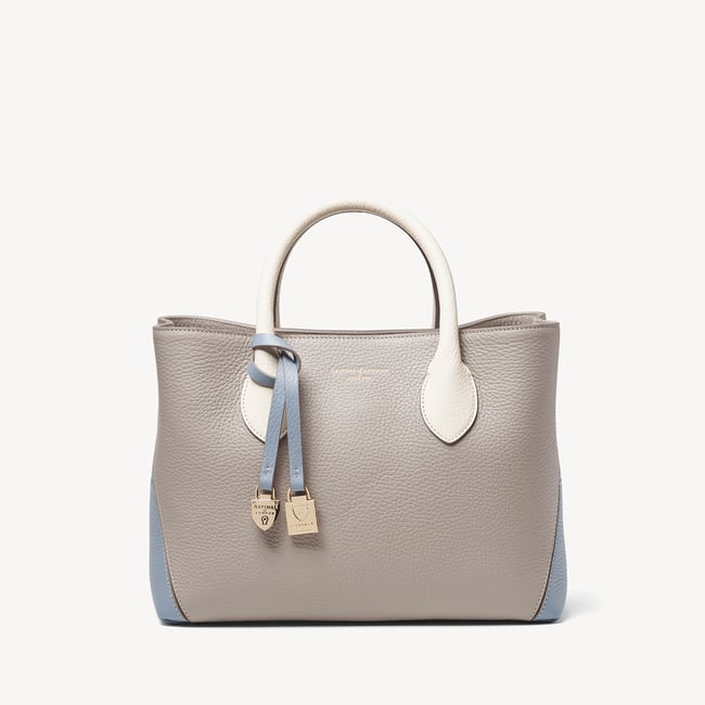 Midi London Tote Sky Blue, Grey & White Pebble