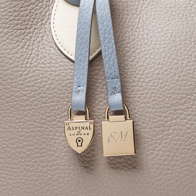 Midi London Tote Sky Blue, Grey & White Pebble