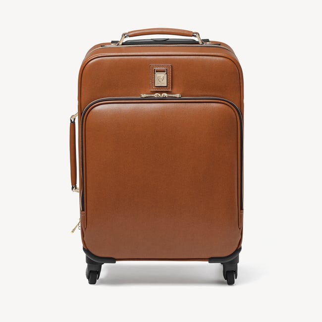 Connaught Cabin Case Tan Saffiano with Gold Hardware