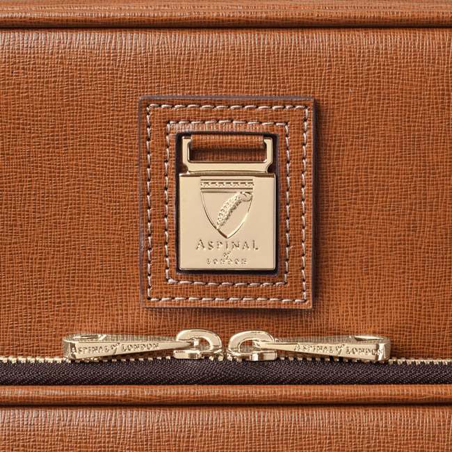 Connaught Cabin Case Tan Saffiano with Gold Hardware