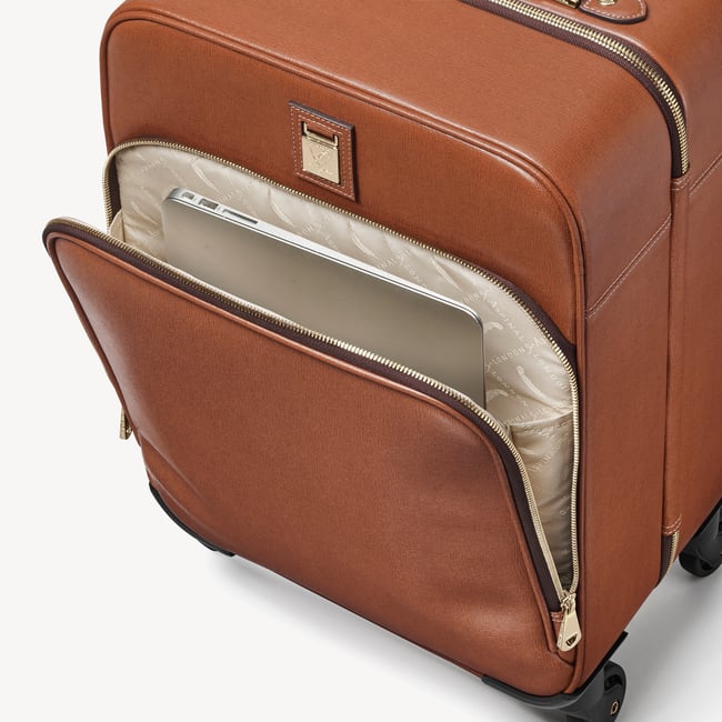 Connaught Cabin Case Tan Saffiano with Gold Hardware
