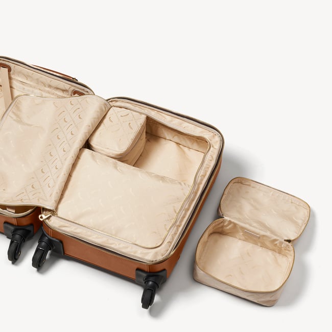 Connaught Cabin Case Tan Saffiano with Gold Hardware