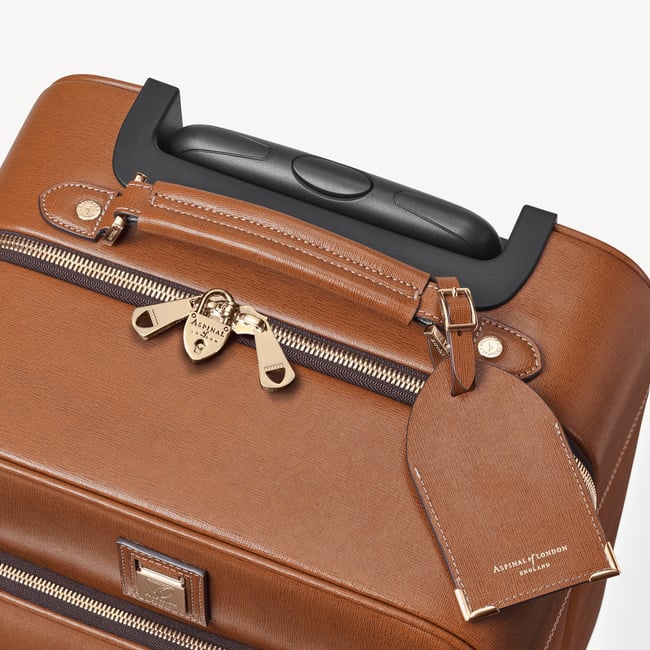 Connaught Cabin Case Tan Saffiano with Gold Hardware