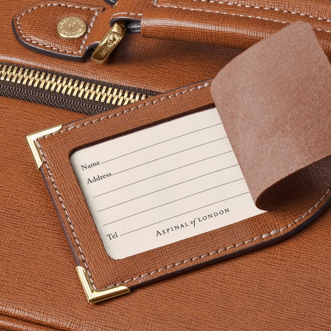 Connaught Cabin Case Tan Saffiano with Gold Hardware