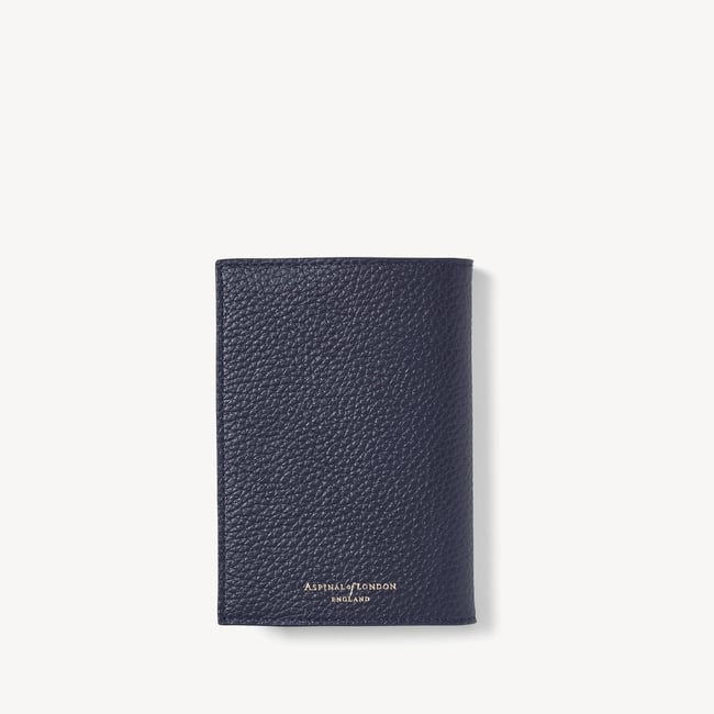 A7 Pocket Refillable Luxury Journal Navy Pebble with Soft Suede Lining