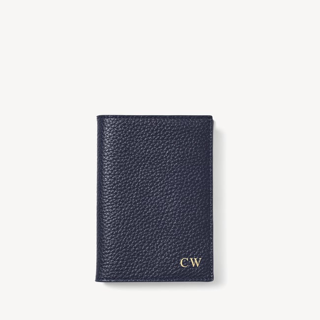 A7 Pocket Refillable Luxury Journal Navy Pebble with Soft Suede Lining