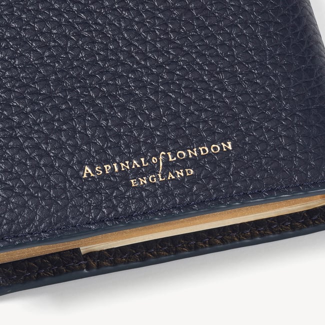 A7 Pocket Refillable Luxury Journal Navy Pebble with Soft Suede Lining