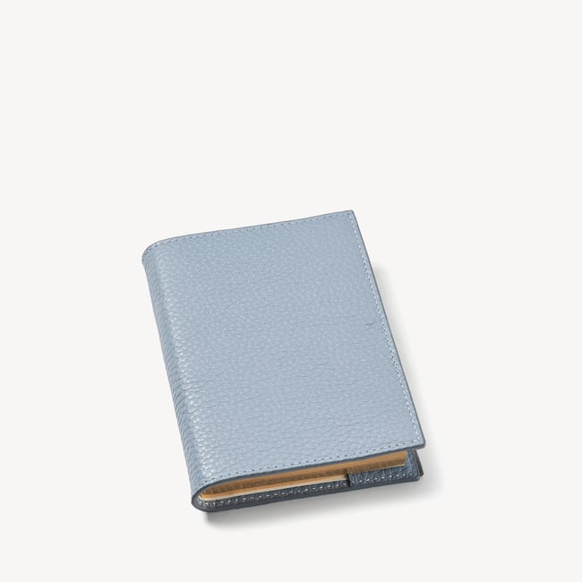 A7 Pocket Refillable Luxury Journal Sky Blue Pebble with Soft Suede Lining