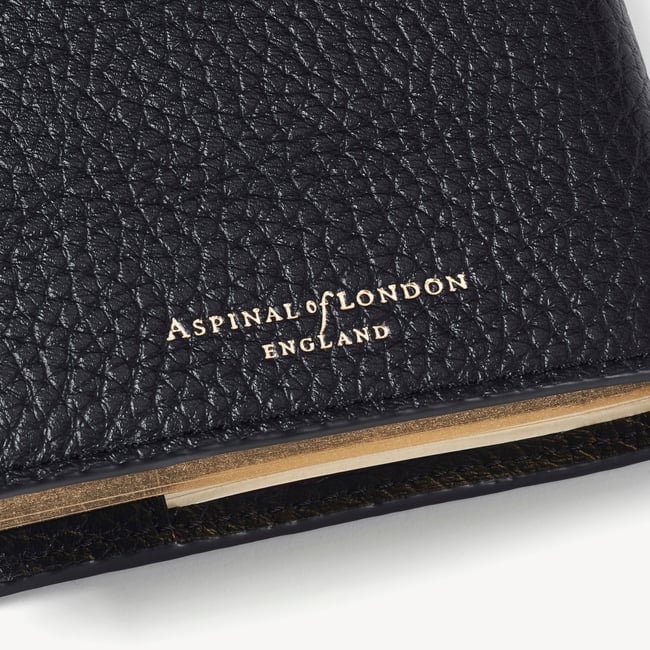 A7 Pocket Refillable Luxury Journal Black Pebble with Soft Suede Lining