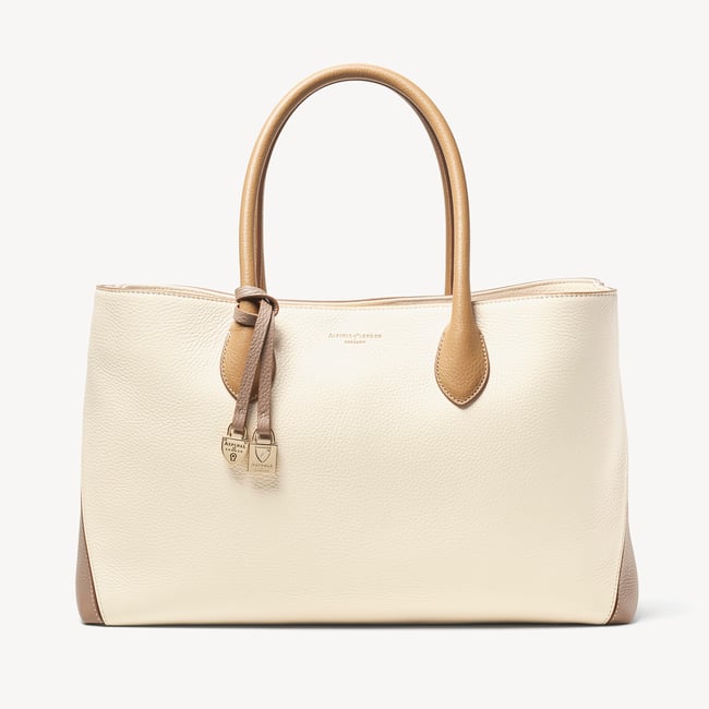 London Tote Soft Taupe & Ivory Pebble