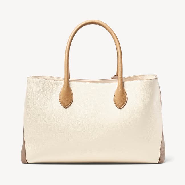 London Tote Soft Taupe & Ivory Pebble