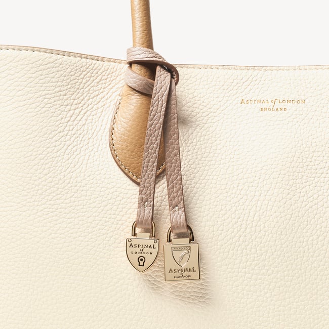 London Tote Soft Taupe & Ivory Pebble
