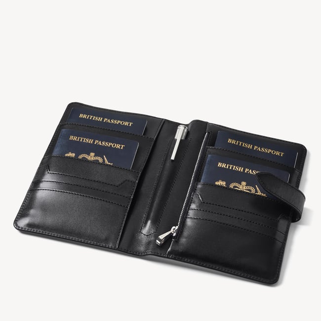Deluxe Family Travel Wallet Smooth Black
