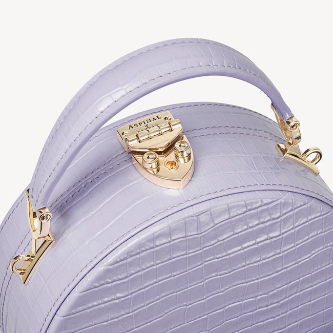 Hat Box Deep Shine English Lavender Small Croc