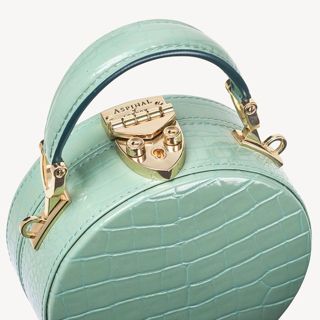 Micro Hat Box Willow Patent Croc