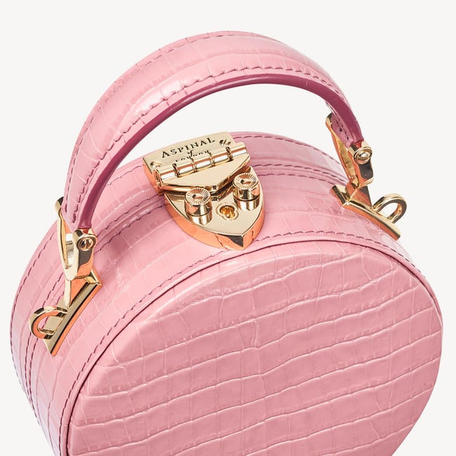 Micro Hat Box Deep Shine Cherry Blossom Small Croc