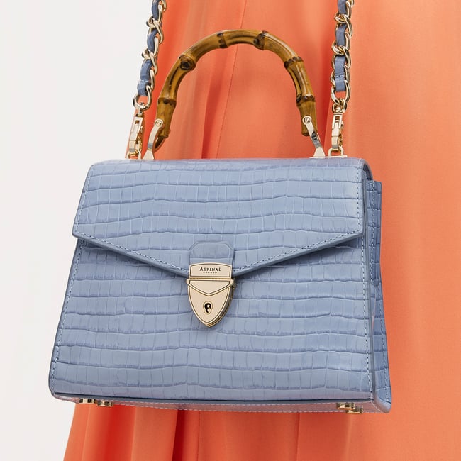 Midi Mayfair® 2 Deep Shine Sky Blue Small Croc
