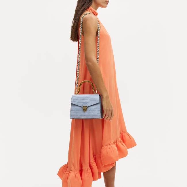 Midi Mayfair® 2 Deep Shine Sky Blue Small Croc
