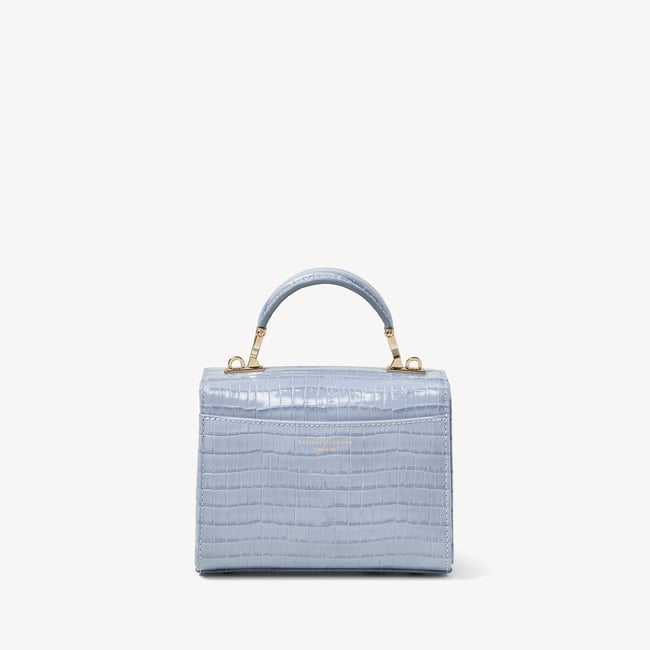 Mini Mayfair® with Silk Neck Scarf Deep Shine Sky Blue Small Croc