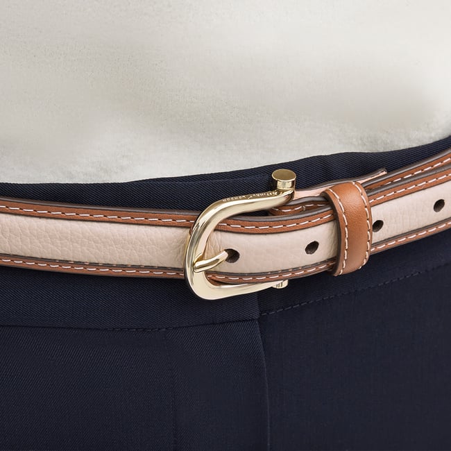 Bella Waist Belt Natural Milled Pebble & Smooth Tan