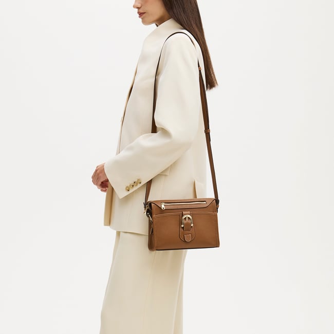 Bella Satchel Tan Milled Pebble
