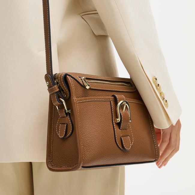 Bella Satchel Tan Milled Pebble