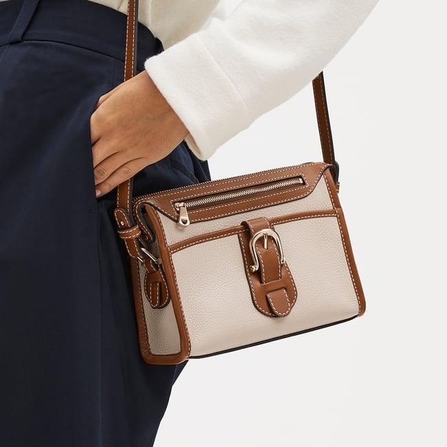 Bella Satchel Beach Stone Premium Pebble & Smooth Tan