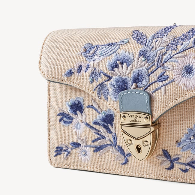 Mayfair®Clutch Sky Blue English Garden Hand Embroidery
