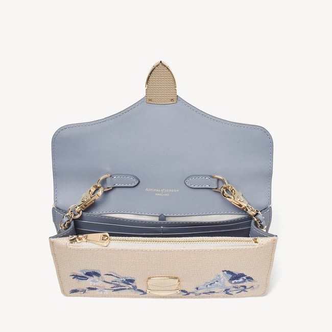 Mayfair®Clutch Sky Blue English Garden Hand Embroidery
