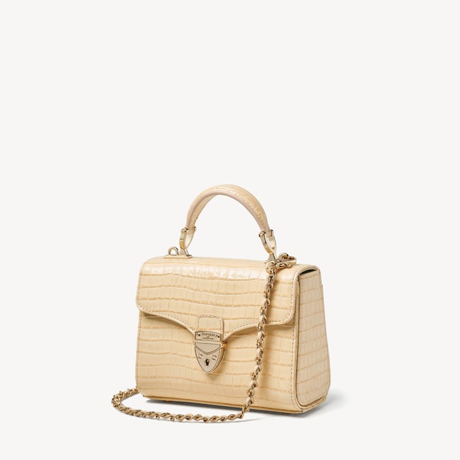 Mini Mayfair® with Silk Neck Scarf Deep Shine Buttermilk Small Croc