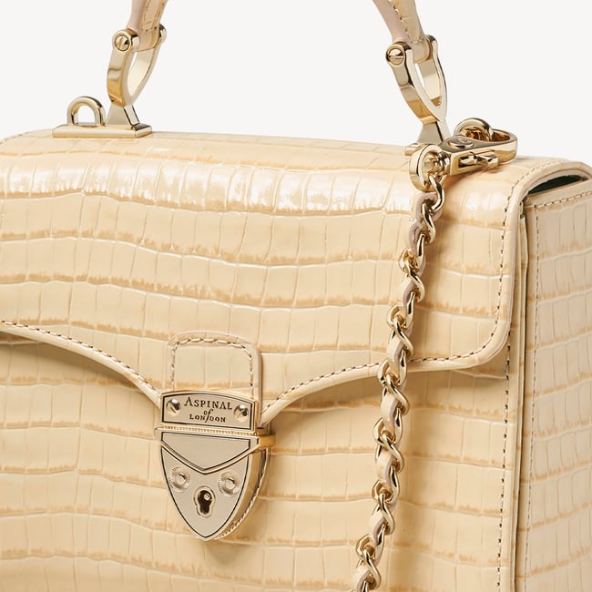 Mini Mayfair® with Silk Neck Scarf Deep Shine Buttermilk Small Croc