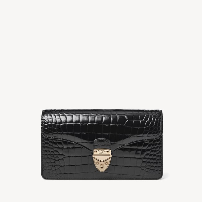 Mayfair®Clutch Black Patent Croc
