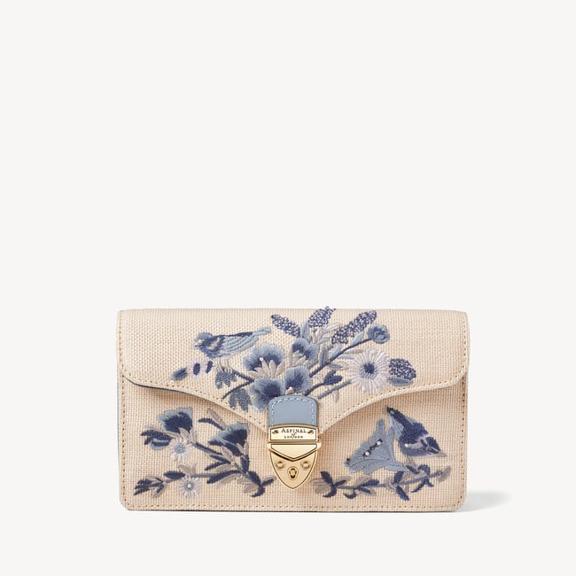 Mayfair®Clutch Sky Blue English Garden Hand Embroidery