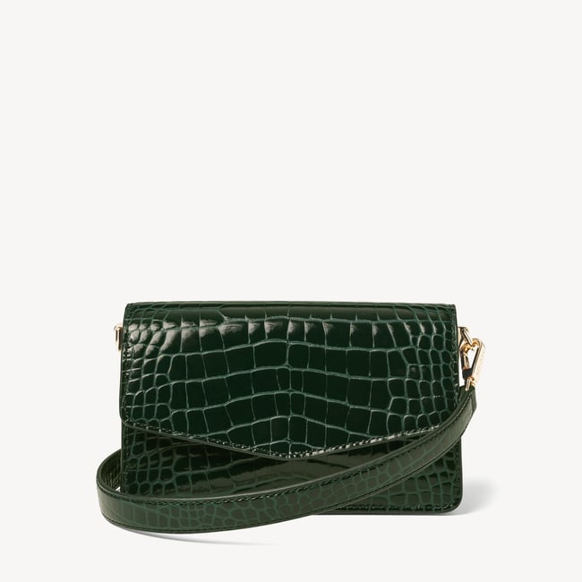 Eliza Clutch Evergreen Patent Croc