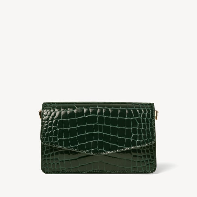 Eliza Clutch Evergreen Patent Croc