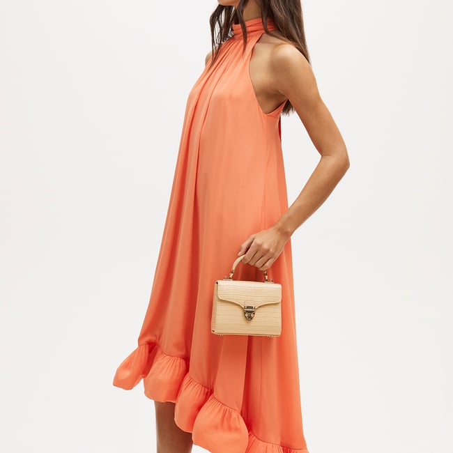 Mini Mayfair® with Silk Neck Scarf Deep Shine Buttermilk Small Croc