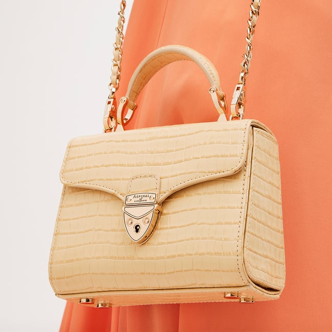 Mini Mayfair® with Silk Neck Scarf Deep Shine Buttermilk Small Croc